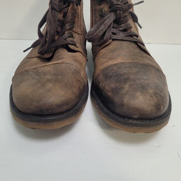Bullboxer Brosus Mens Ankle Boots Brown Leather Lace-Up Cap Toe Distressed Sz 10 - Picture 8 of 13